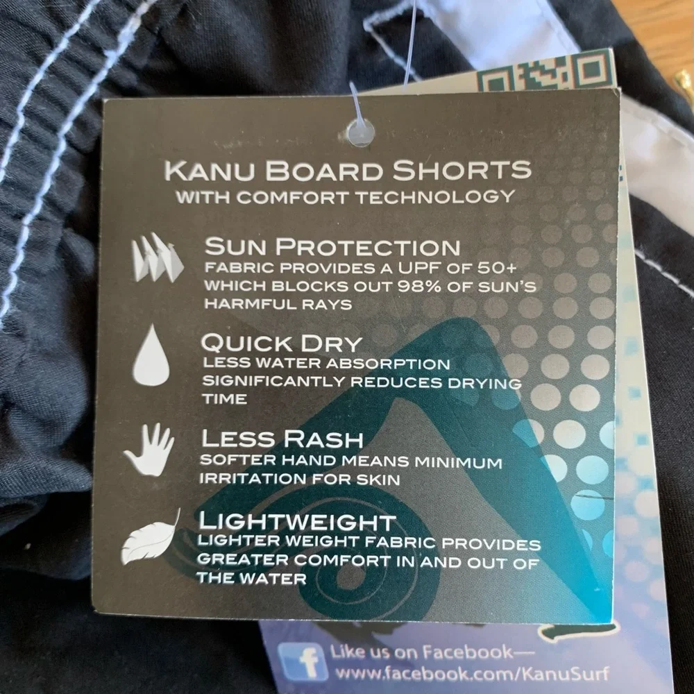 Kanu Surf Barracuda Black 10” Cargo Swim Trunks Medium